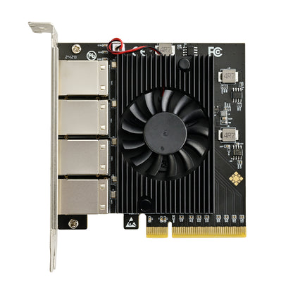 Installation view of PCIe network card in desktop computer