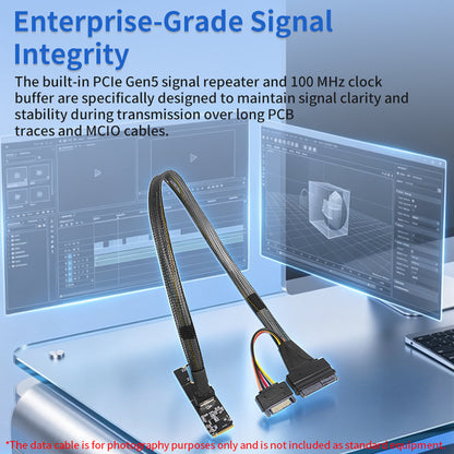 Lekuo M.2 M-Key to MCIO 4i Adapter Card – PCIe 5.0 x4 128Gbps for Server & Workstation