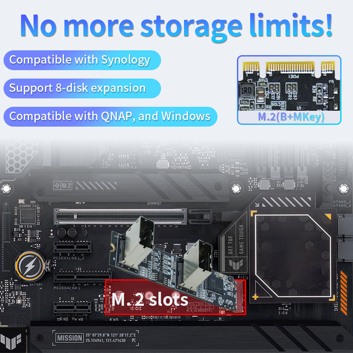 Lekuo 8-Port M.2 PCIe 3.0 SATA Expansion Card