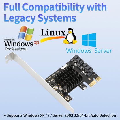 Lekuo 2-Port PCIe SATA 6G Expansion Card