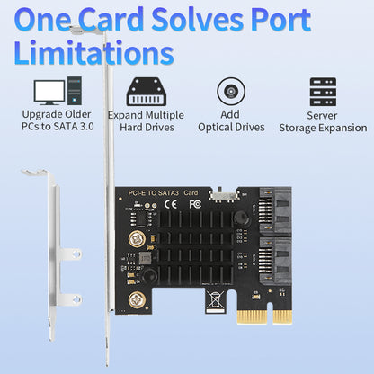 Lekuo 2-Port PCIe SATA 6G Expansion Card