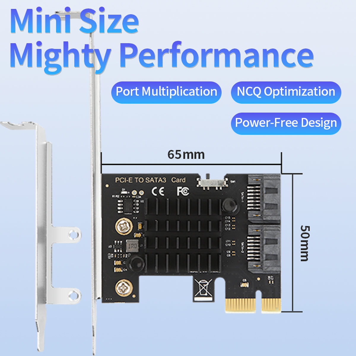 Lekuo 2-Port PCIe SATA 6G Expansion Card