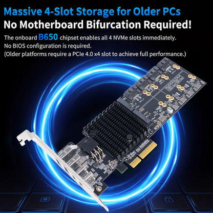 Lekuo SouthBridge Max PCIe 4.0 Multi-Function Expansion Card - No Motherboard Bifurcation Required