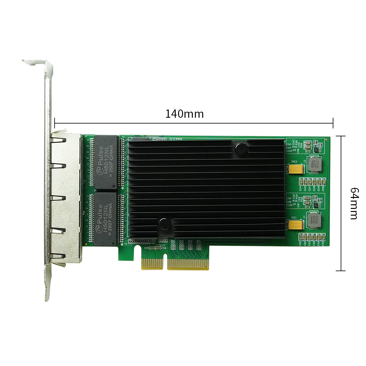 PCIe x4 to 4 Ports 1G Server Lan Card Intel i210-T4