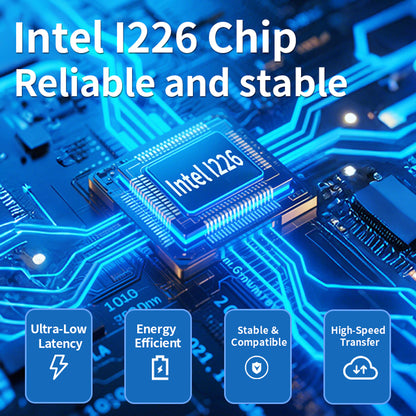 Intel I226 network controller chip on PCIe card circuit board