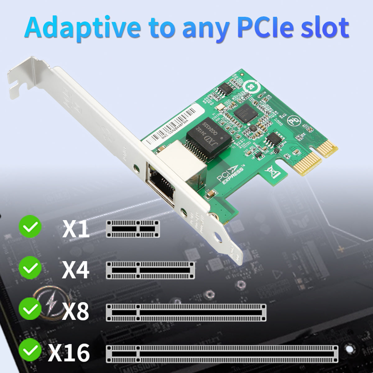 Lekuo 1포트 PCle-2.5G 네트워크 카드, Intel I226 칩 