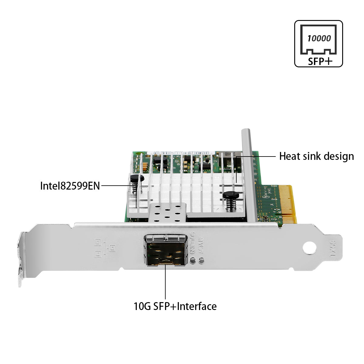 PCle x8 to 1 Port SFP+10G Ethernet Network Card