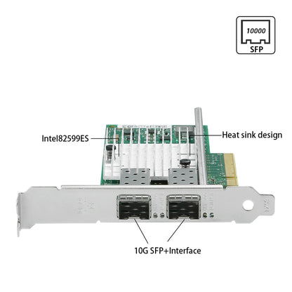 PCIex8 to 2 Ports SFP+ 10G Ethernet network adapter