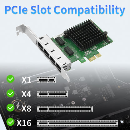 Intel I350 network adapter - detailed view of chipset and PCB layout for server applications