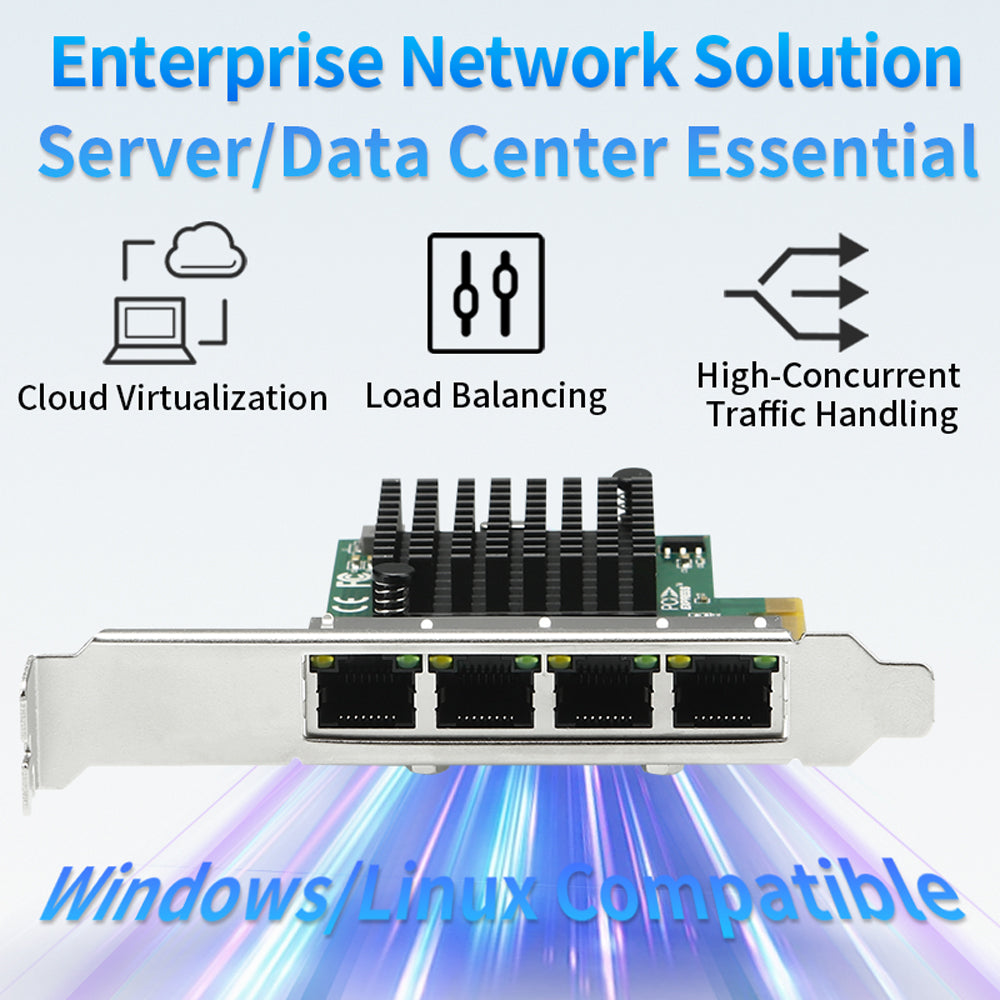 Lekuo PCIe network card - side profile showing low-profile bracket and compact design
