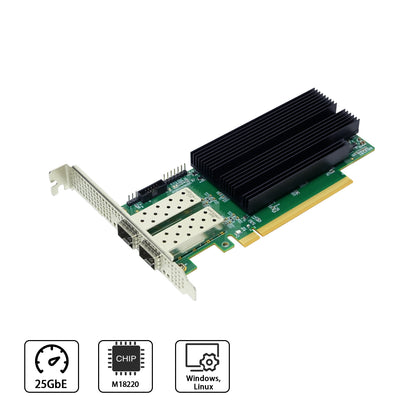 25G SFP28 Ethernet Network Adapter PCIe x16 dual port PM82F21 front view