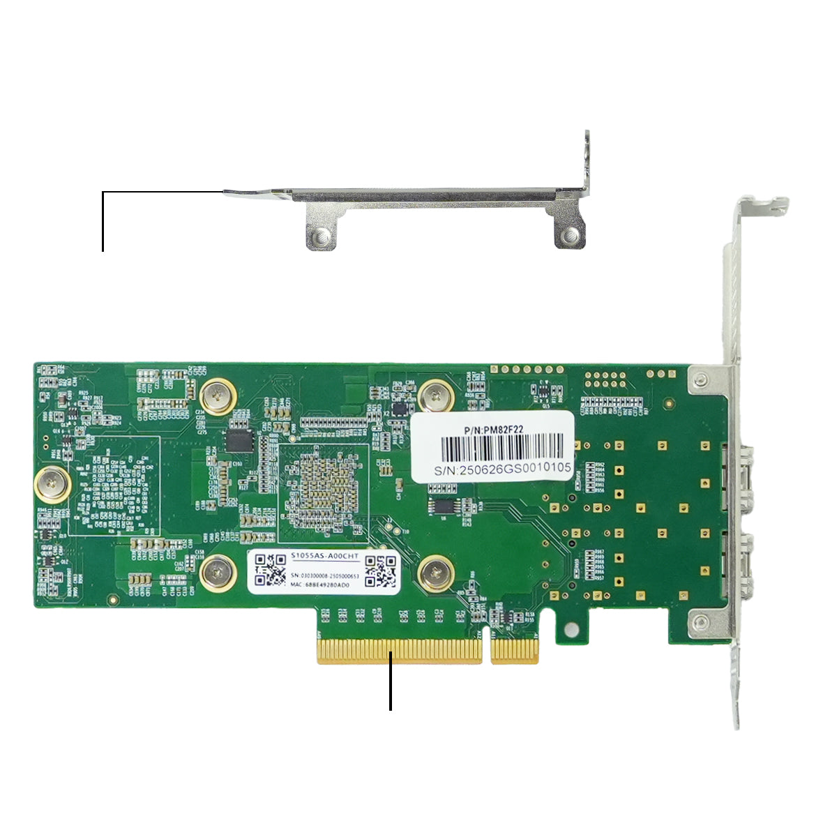 PCle x8 to 2 Port 25G SFP28 Ethernet Network Adapter,PM82F22
