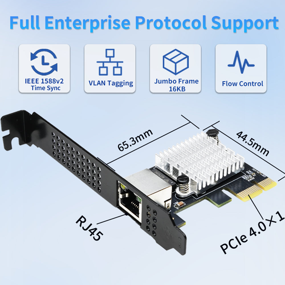 Lekuo 10G ネットワークカード RTL8127 - PCIe Gen4 RJ45 アダプター