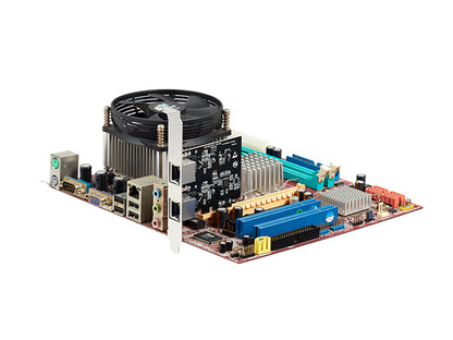 PCIe ethernet card installed in computer motherboard slot