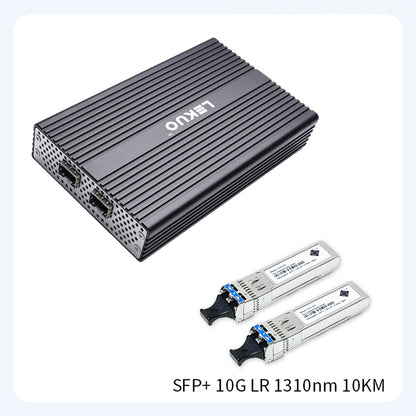Lekuo USB4 to Dual-Port SFP+ Network Adapter – 10G, USB4 & Thunderbolt Compatible for Laptop & NAS