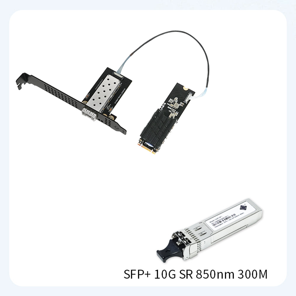 Lekuo M.2 B+M Key to 10GbE SFP+ Network Card, Realtek RTL8127ATF PCIe 3.0 x2, 1.79W Low Power for NAS, Server & Desktop