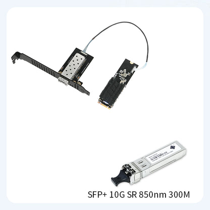 Lekuo M.2 B+M Key to 10GbE SFP+ Network Card, Realtek RTL8127ATF PCIe 3.0 x2, 1.79W Low Power for NAS, Server & Desktop