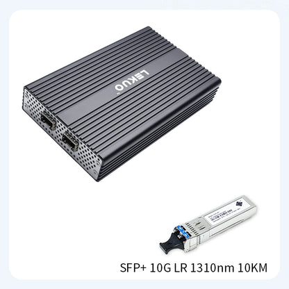 Lekuo USB4 to Dual-Port SFP+ Network Adapter – 10G, USB4 & Thunderbolt Compatible for Laptop & NAS