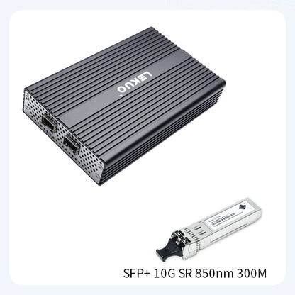 Lekuo USB4 to Dual-Port SFP+ Network Adapter – 10G, USB4 & Thunderbolt Compatible for Laptop & NAS