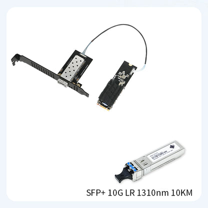 Lekuo M.2 B+M Key to 10GbE SFP+ Network Card, Realtek RTL8127ATF PCIe 3.0 x2, 1.79W Low Power for NAS, Server & Desktop